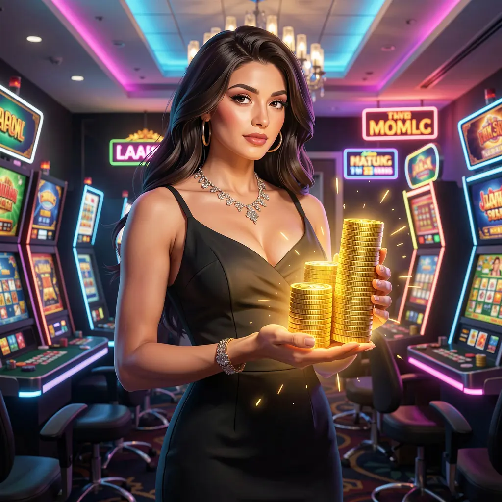 Stylish casino player holding poker chips in a vibrant gaming atmosphere representing thrilling live casino action at 6NNN for Bangladesh